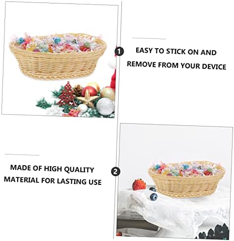 AOKWAWALIY 1pc Rattan Storage Basket with Lid 1
