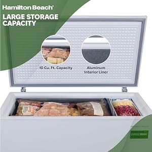   Hamilton-Beach-HBFRF1006-Chest-Freezer-Adjustable-Thermostat-Removable-Vinyl-Coated-Wire-Basket-Easy-Defrost-Drain-10-Cubic-Feet-10-cu-ft-White-pack-of-1