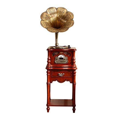 WSMLA Gramophone Antique Big Trompette Classique en Bois Bluetooth Milieu du siècle phonographes Turntable, CD, Lecteur Cassette et Radio (Color : Brown) - Les Beatles, Paul McCartney, John Lennon, RIngo Starr, George Harrison WSMLA Gramophone Antique Big Trompette Classique en Bois Bluetooth Milieu du siècle phonographes Turntable, CD, Lecteur Cassette et Radio (Color : Brown)