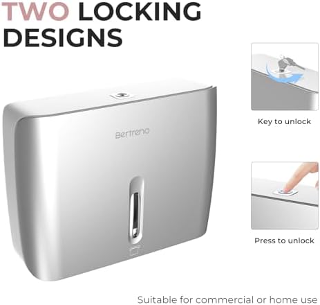 Premium Commercial Paper Towel Dispenser Wall-Mounted Space-Saving Durable Bertreno