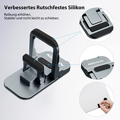 Nillkin Tastatur ständer, Faltbarer Unsichtbar Tastatur erhöhung, Verstellbarer Laptop füße mit Rutschfester Silikon Unterlage Kompatibel mit Allen Laptops/MacBook/Notebook/Tastatur, Grau – Bild 4