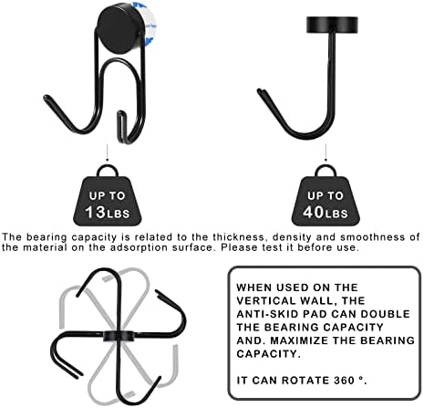 Buelkmag Magnetic Hooks 4 Pack 24Lbs Heavy Duty