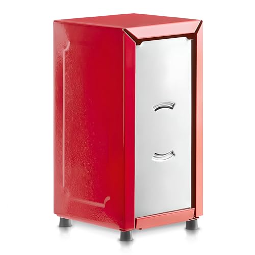 Tall-Fold Napkin Dispenser Red 150 Napkins Easy Use Style Space-Saving