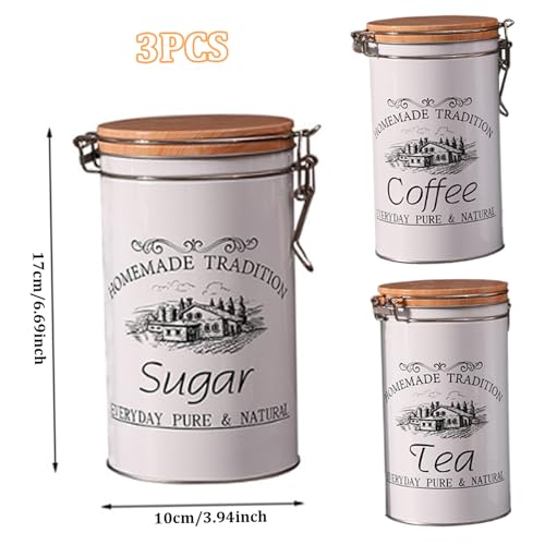 Tea-Coffee-Sugar-Canisters-Set-of-3-Coffee-Tea-Sugar-Containers-Metal-Tea-Coffee-Sugar-Jars-with-Airtight-Sealed-Bamboo-Lid-Canisters-Sets-for-The-Kitchen-Coffee-Tea-Sugar-Container-Set Tea Coffee Sugar Canisters Set of 3 Coffee Tea Sugar Containers Metal Tea Coffee Sugar Jars with Airtight Sealed Bamboo Lid Canisters Sets for The Kitchen Coffee Tea Sugar Container Set