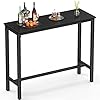 Mr ironstone bar table 39 pub table high top table rectangular bar height table sofa console table dining coffee table for narrow space living room sturdy metal frame easy to set up black  urban country home decor