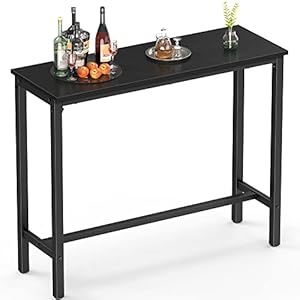 Mr IRONSTONE Bar Table, 39" Pub Table High Top Table Rectangular Bar Height Table Sofa Console Table Dining Coffee Table, for Narrow Space, Living Room, Sturdy Metal Frame, Easy to Set Up, Black Mr IRONSTONE Bar Table 39 Pub Table High Top Table Rectangular Bar Height Table Sofa Console Table Dining Coffee Table for Narrow Space Living Room Sturdy Metal Frame Easy to Set Up Black