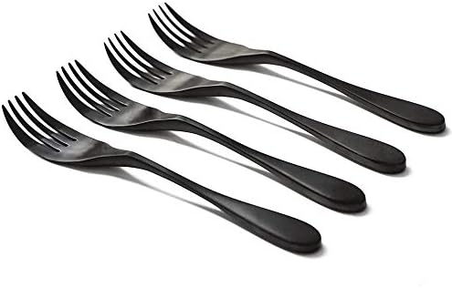 KNORK Original Steel Titanium Coated Fork Set 4 Piece Matte Black