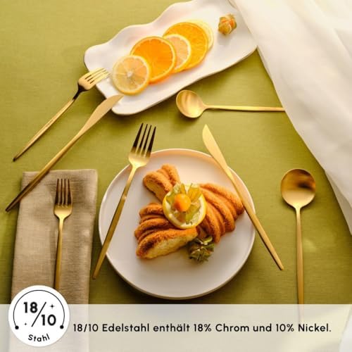 Karaca Orion 60-Piece Matte Gold Serving Set