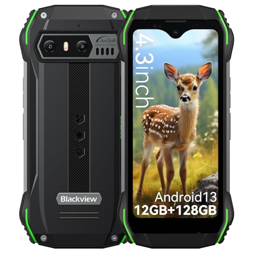 Blackview Rugged Smartphone N6000SE, 4.3" QHD+, 12GB RAM + 128GB ROM, Octa-Core, 13MP+8MP, 3700mAh, NFC/Fingerprint/Face ID/Google Lens/4G Dual SIM/Arcsoft 9.0/Corning Gorilla Glass 5/208g
