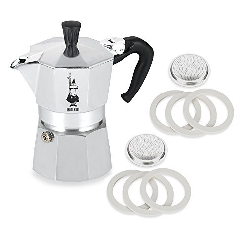 Original-Bialetti-1-Espresso-Cup-Moka-Express-Espresso-Maker-Machine-and-Genuine-Bialetti-Six-Replacement-Gaskets-and-Two-Bialetti-Replacement-Filter-Plates-Bundle-1-cup-20-fl-oz-60-ml Original Bialetti 1 Espresso Cup Moka Express Espresso Maker Machine and Genuine Bialetti Six Replacement Gaskets and Two Bialetti Replacement Filter Plates Bundle 1 cup 20 fl oz 60 ml