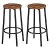 HOOBRO Bar Stools Set of 2 Bar Chairs Kitchen Round Height Stools with Footrest Breakfast Bar Stools Sturdy Steel Frame for Dining Room Kitchen Party Easy Assembly Rustic Brown BF03BY01