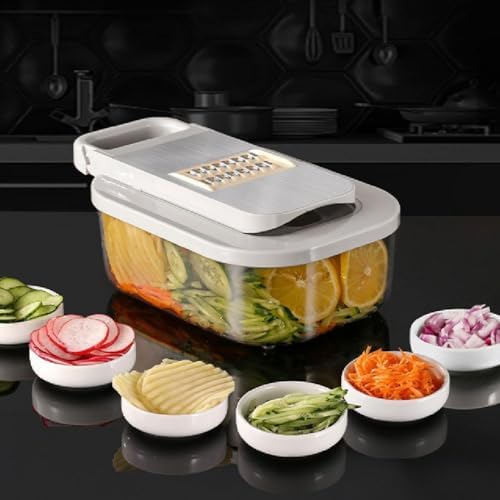 9-in-1 Mandoline Slicer with 8 Blades 2Pcs Garlic Tools Manual Food Chopper