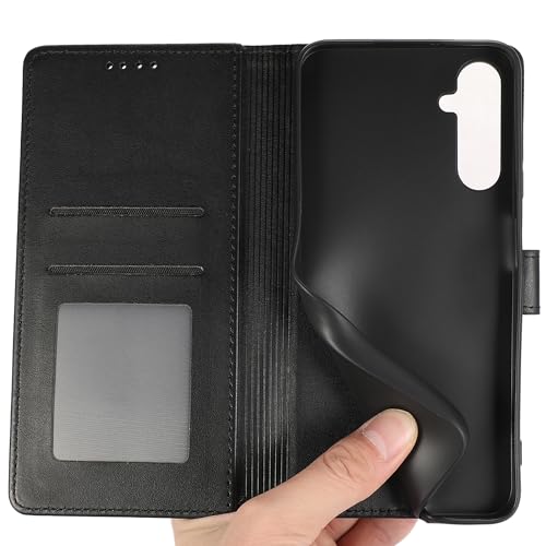 FUNHULLUN Handyhülle für Samsung Galaxy A05S Leder Hülle Flip Case mit Kartenfach Standfunktion für Samsung Galaxy A05S Schutzhülle,Schwarz – Bild 7