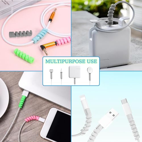 SYEYCW 42 Stück Ladekabelschoner, Flexibler Silikon Micro Schutz, Maus Kabelschutz für Alle Handys, Mauskabel, Laptops Datenkabel, Mehrfarbig – Bild 7