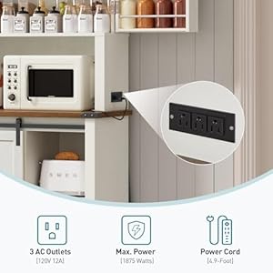   Farmhouse-Pantry-Cabinet-with-Charging-Station-Kitchen-Pantry-with-2-Drawers-Sliding-Barn-Door-Tall-Wooden-Storage-Cabinet-Cupboard-for-Dining-Room-Living-Room-White-and-Walnut