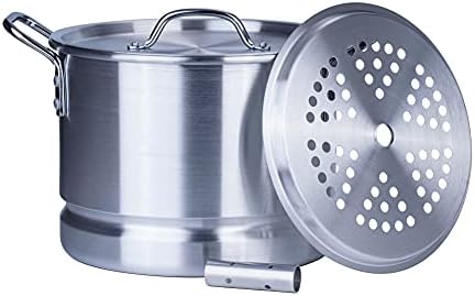 ARC 12 Quart Aluminum Tamale Steamer Pot Silver