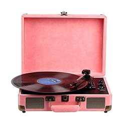 Tourne-Disque rétro, Tourne-Disque Vinyle avec Haut-parleurs stéréo intégrés, disques vinyles Portables rétro Vintage P (Rose) - Les Beatles, Paul McCartney, John Lennon, RIngo Starr, George Harrison