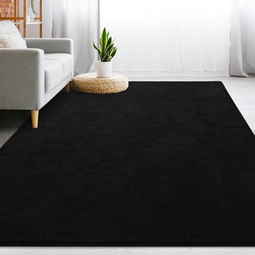 Gifeas 4x6 Black Area Rug - Thick Memory Foam Ultra Soft Non-Slip