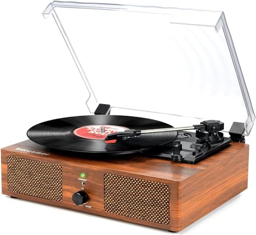 Udreamer Platine Vinyle, Tourne-Disque avec Haut-parleurs intégrés et entraînement par Courroie Bluetooth, phonographe Vintage avec 3 Vitesses Bois Marron - Les Beatles, Paul McCartney, John Lennon, RIngo Starr, George Harrison Udreamer Platine Vinyle, Tourne-Disque avec Haut-parleurs intégrés et entraînement par Courroie Bluetooth, phonographe Vintage avec 3 Vitesses Bois Marron