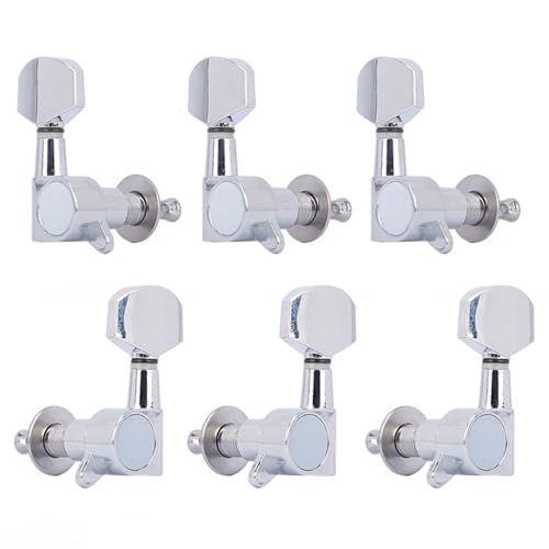 Chromé/argenté – Accordeurs scellés – Boutons de mécaniques – Gros bouton chromé – Remplacement pour guitare électrique ou acoustique - Les Beatles, Paul McCartney, John Lennon, RIngo Starr, George Harrison Chromé/argenté - Accordeurs scellés - Boutons de mécaniques - Gros bouton chromé - Remplacement pour guitare électrique ou acoustique