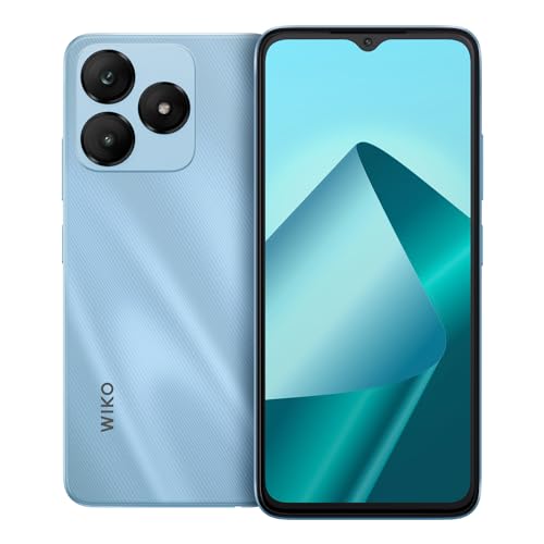 Wiko T20 Smartphone 4 GB + 128 GB, 5000 mAh Batterie, 6,56-Zoll-HD+-Display, Octa-Core-Prozessor, Android 13 Mobile Phone, 4G Dual-SIM, Fingerabdruck/OTG/3 Steckplätze/3,5-mm-Buchse,Blau