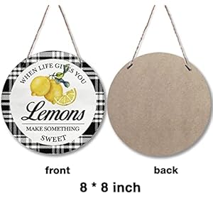 Rustic Tea Or Coffee Round Hanging Wood Sign Wall Decor Funny Kitchen Coffee Tea Wreath Sign for Farmhouse Home Kitchen Bathroom Pubs Wall Decorative Home Wall Decor 8 Round