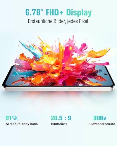 Ulefone Note 18 Ultra 5G Handy Ohne Vertrag, 12GB+256GB/2TB Expand Android 13 Smartphone, 50MP+32MP Kamera, 6,78" FHD+ Display 90Hz 5450mAh Handy, 5G Dual SIM/Octa Core/Face ID/NFC/OTG - Schwarz – Bild 5