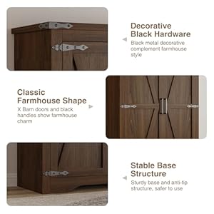   72H-Farmhouse-Storage-Cabinet-with-Adjustable-Shelves-Large-Pantry-Organize-with-2-Barn-Doors-Tall-Freestanding-Cabinet-for-Kitchen-Bathroom-Garage-Basement-Living-Utility-Room-Brown