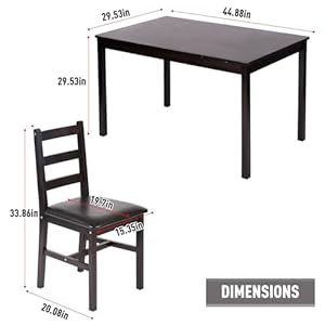   FDW-Kitchen-Table-and-Chairs-for-4-Dining-Room-Table-SetWood-Elegant-Kitchen-Sets-for-Small-SpaceDark-Brown