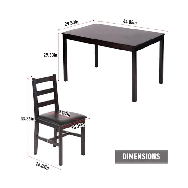   FDW-Kitchen-Table-and-Chairs-for-4-Dining-Room-Table-SetWood-Elegant-Kitchen-Sets-for-Small-SpaceDark-Brown