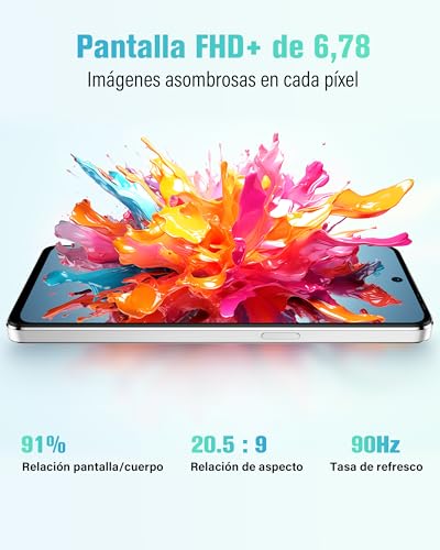 Ulefone Note 18 Ultra 5G Handy Ohne Vertrag, 12GB+256GB/2TB Expand Android 13 Smartphone, 50MP+32MP Kamera, 6,78" FHD+ Display 90Hz 5450mAh Handy, 5G Dual SIM/Octa Core/Face ID/NFC/OTG - Schwarz – Bild 8