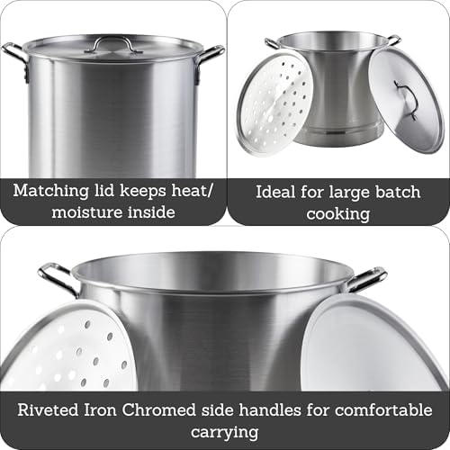 IMUSA 4 Piece Aluminum Steamer Set 8 12 16 20 Qt