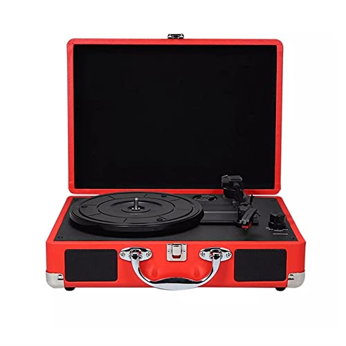 Tourne-Disque Vinyle Portable Vintage, Tourne-Disque Portable Bluetooth Vintage à 3 Vitesses avec Haut-parleurs intégrés, enregistreur Rouge - Les Beatles, Paul McCartney, John Lennon, RIngo Starr, George Harrison Tourne-Disque Vinyle Portable Vintage, Tourne-Disque Portable Bluetooth Vintage à 3 Vitesses avec Haut-parleurs intégrés, enregistreur Rouge