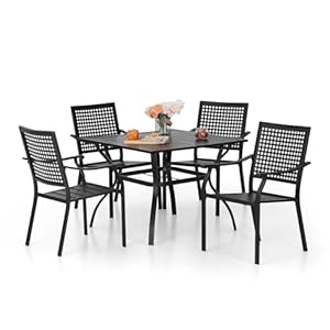 Sophiawilliampatiotableandchairssetoutdoordiningsetfor45piecemetalpatiofurniture37blacksquaretablebeehive Urban Country Home Decor Sophia william patio table and chairs set outdoor dining set for 4 5 piece metal patio furniture 37 black square tablebeehive urban country home decor
