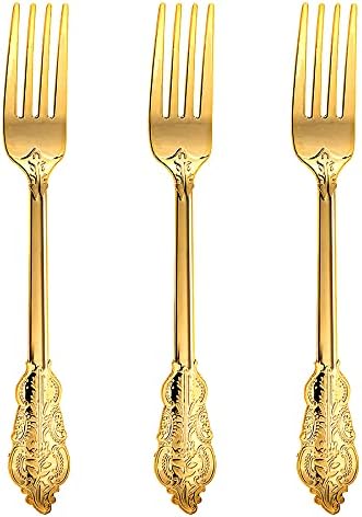 Wow Gold Plastic Forks for Parties and Weddings