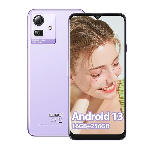 CUBOT NOTE 50 Android 13 Handy Günstig (2023) Octa-Core,16GB RAM/256GB ROM Smartphone Ohne Vertrag,4G Dual SIM Simlockfreie Handys,6,56" HD+ Display,5200mAh Akku,50MP Kamera,NFC/Fingerabdruck/OTG-Lila