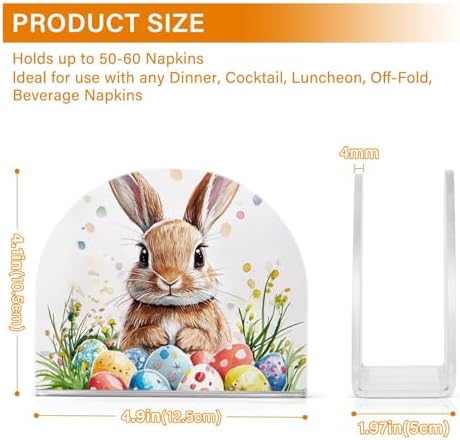ALAZA Rabbit-Bunny Easter-Themed Napkin Holder 2-Pack