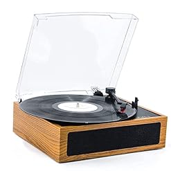 Tourne-Disque rétro, Tourne-Disque Bluetooth à 3 Vitesses à entraînement par Courroie, Tourne-disques Vinyle Vintage stéréo intégré (A) - Les Beatles, Paul McCartney, John Lennon, RIngo Starr, George Harrison