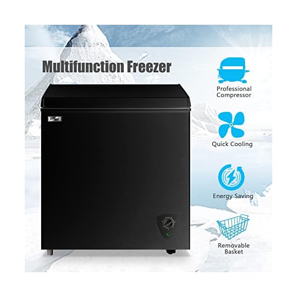   Chest-Freezer-50-CuFt-Small-Deep-Freezer-Black-Top-Door-Mini-Freezer-with-Removable-Basket-Low-Noise-7-Adjustable-Temperature-and-Energy-Saving-Perfect-for-Home-Garage-Basement-Dorm-or-Apartment