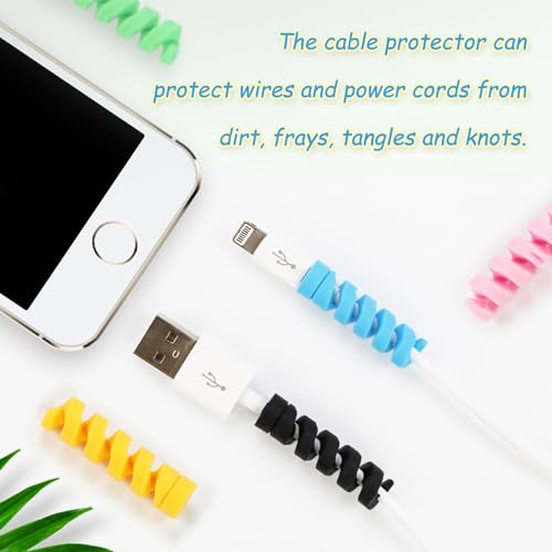 SYEYCW 42 Stück Ladekabelschoner, Flexibler Silikon Micro Schutz, Maus Kabelschutz für Alle Handys, Mauskabel, Laptops Datenkabel, Mehrfarbig – Bild 6