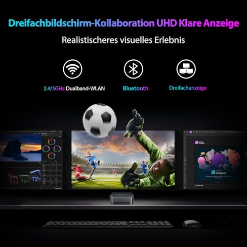 Blackview MP80 Mini PC 16GB LPDDR5 RAM 512GB M.2 SSD, Intel 12 Gen Alder Lake N95(bis zu 3,4GHz) Mini Computer, 4K UHD Desktop PC, DREI HDMI, Gigabit Ethernet, 5G WiFi, BT, für Business/Heimkino – Bild 8