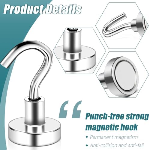 MAGXCENE 32-Count Heavy-Duty Magnetic Hooks for Dedicated Use