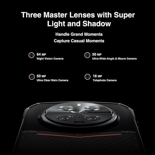 DOOGEE DK10 5G Simlockfreie Handys(2024), 32GB + 512GB Smartphone ohne Vertrag, 6.67" 2K AMOLED Display, Dimensity 8020 Octa Core, 50MP AI + 64MP Nachtsicht + 16MP + 50MP, 5150mAh Akku Schwarz – Bild 6