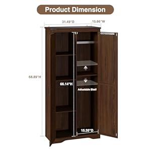   72H-Farmhouse-Storage-Cabinet-with-Adjustable-Shelves-Large-Pantry-Organize-with-2-Barn-Doors-Tall-Freestanding-Cabinet-for-Kitchen-Bathroom-Garage-Basement-Living-Utility-Room-Brown