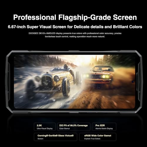 DOOGEE DK10 5G Simlockfreie Handys(2024), 32GB + 512GB Smartphone ohne Vertrag, 6.67" 2K AMOLED Display, Dimensity 8020 Octa Core, 50MP AI + 64MP Nachtsicht + 16MP + 50MP, 5150mAh Akku Schwarz – Bild 7