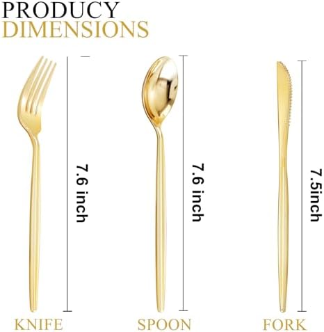 SUT 150PCS Gold Plastic Silverware
