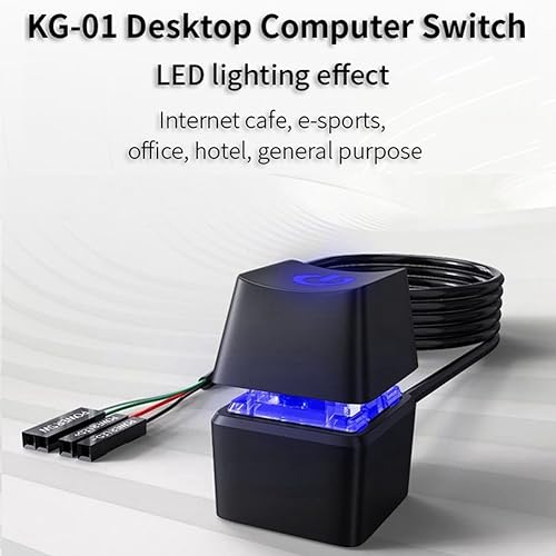 OVNSHVN LED-Licht, Computer-Desktop-Switch, PC-Motherboard, Externer Start-/Einschaltknopf, Verlängerungskabel für Heimbüro, 10 M, Schwarz, Langlebig, Einfache Installation – Bild 8