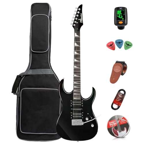 Guitare électrique adulte débutant débutant guitare rock costume professionnel joueur de niveau pour homme et femme (noir) - Les Beatles, Paul McCartney, John Lennon, RIngo Starr, George Harrison Guitare électrique adulte débutant débutant guitare rock costume professionnel joueur de niveau pour homme et femme (noir)