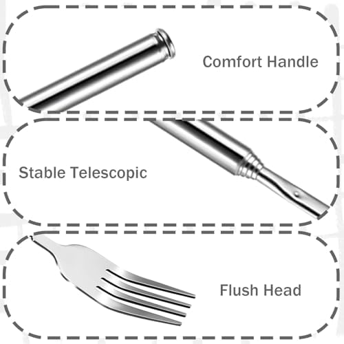 2Pcs Adjustable Telescopic Dinner Forks for BBQ and Kitchen Use