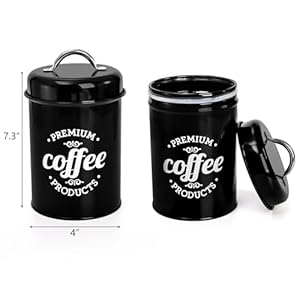 Hedume 3 Pack Airtight Canisters for Kitchen Counter Coffee Tea Sugar Metal Containers with Lids Country Rustic Farmhouse Decor for Kitchen Decorative Nesting Kitchen Canister Jars Food Storage